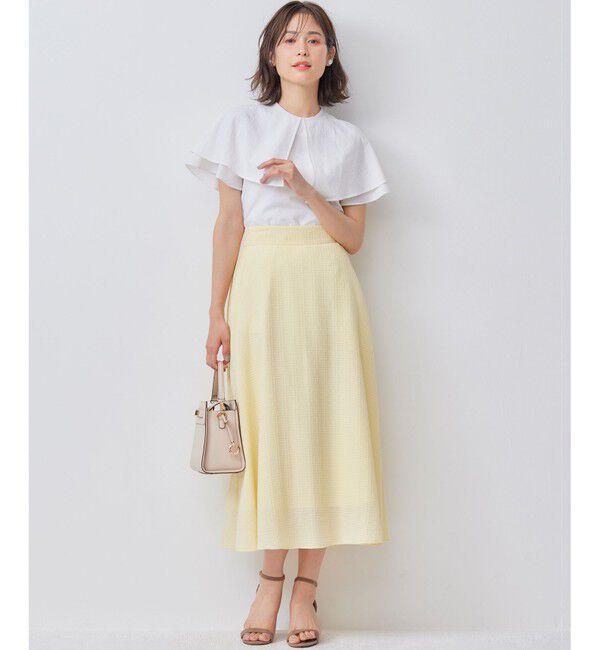 組曲「サッカーストレッチ 襟付きブラウス」|シャツ・ブラウス|