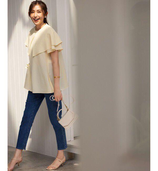 組曲「サッカーストレッチ 襟付きブラウス」|シャツ・ブラウス|