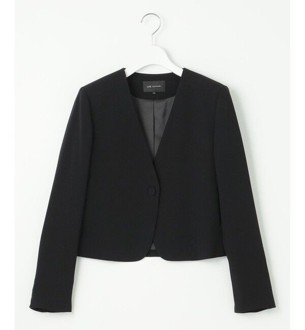 23区「【APPLAUDIR】クリアジョーゼット 3WAYコンパクトジャケット」|ノーカラージャケット|