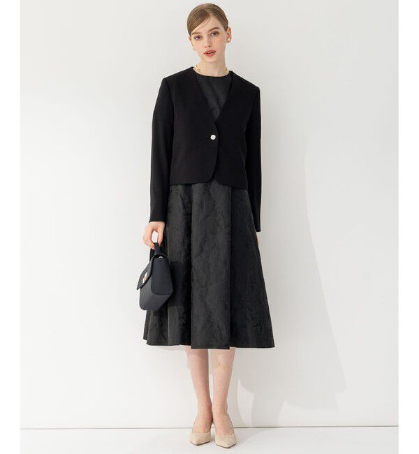 23区「【APPLAUDIR】クリアジョーゼット 3WAYコンパクトジャケット」|ノーカラージャケット|