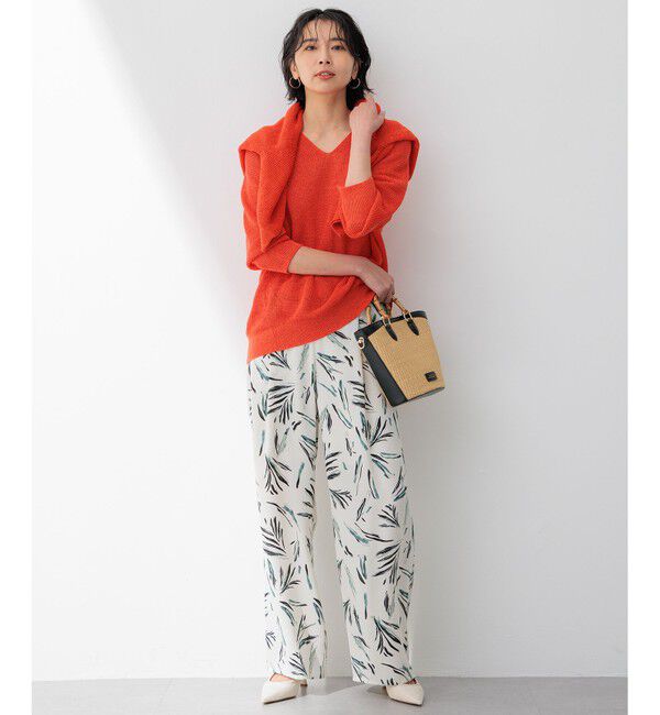 23区「【洗える】ピュアリネン Vネック ニット」|ニット・セーター|