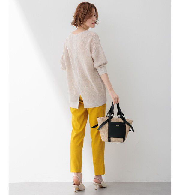 23区「【洗える】ピュアリネン Vネック ニット」|ニット・セーター|