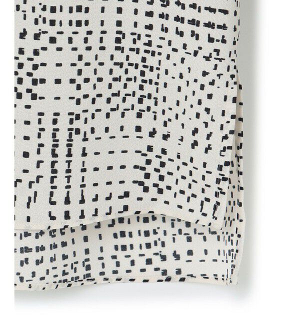 23区「【洗える】モノクロトーンプリント ブラウス」|シャツ・ブラウス|