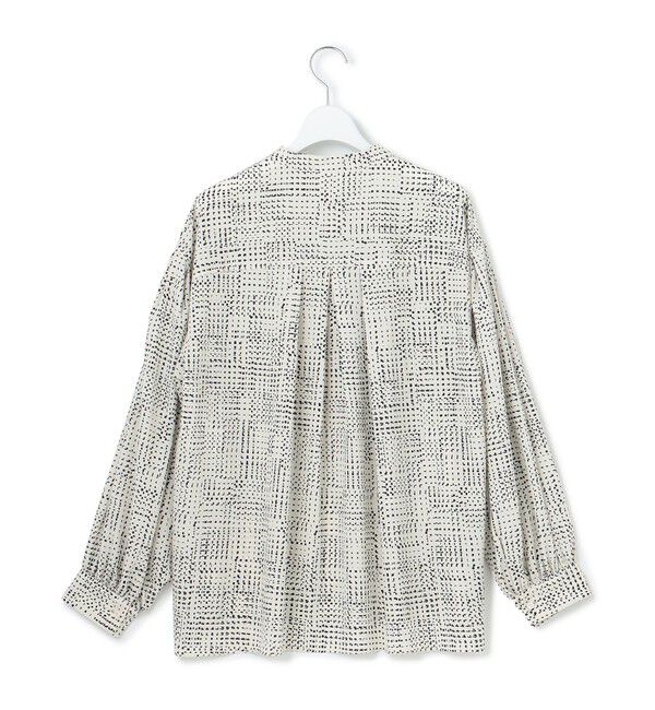 23区「【洗える】モノクロトーンプリント ブラウス」|シャツ・ブラウス|
