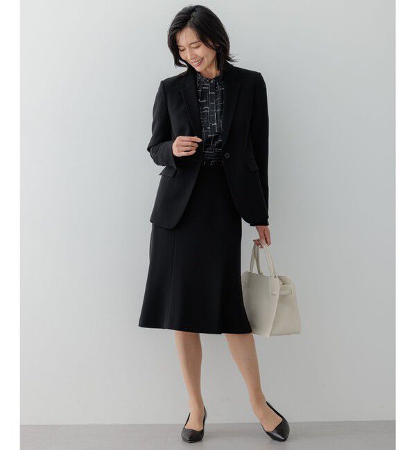 23区「【洗える】モノクロトーンプリント ブラウス」|シャツ・ブラウス|