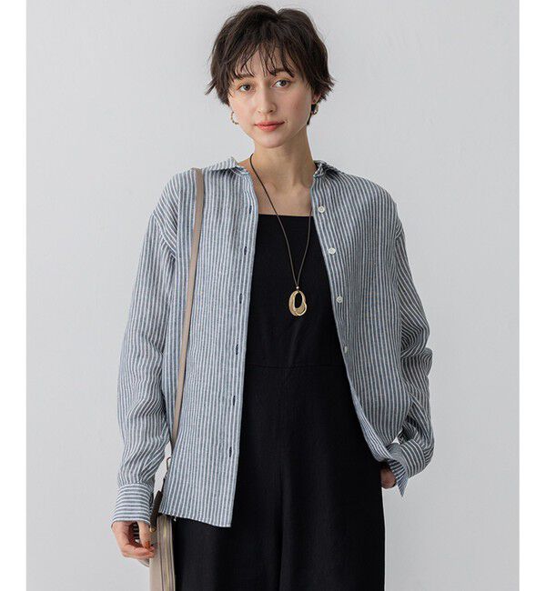 23区「LIBECO ベーシック シャツ」|シャツ・ブラウス|ﾀﾞｰｸｸﾞ