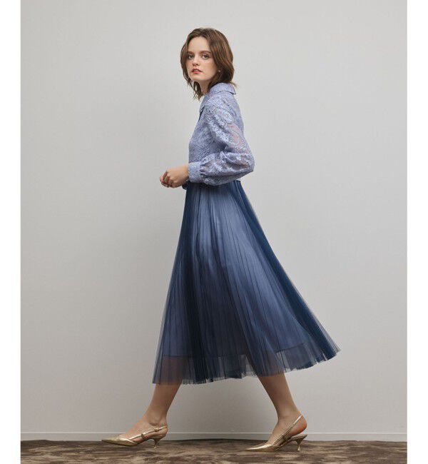 GRACE CONTINENTAL「コードレースプリーツワンピース」|ワンピース|