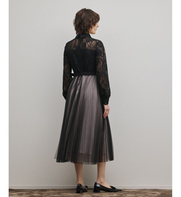 GRACE CONTINENTAL「コードレースプリーツワンピース」|ワンピース|