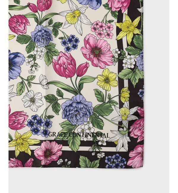 GRACE CONTINENTAL「フラワーシルクスカーフ」|バンダナ・スカーフ|