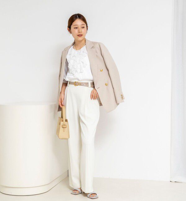 NOLLEY'S「ウォッシャブルオトナサテンラッフルブラウス」|シャツ・ブラウス|