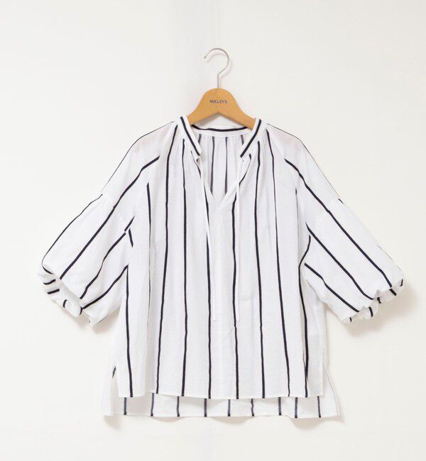 NOLLEY'S「ウォッシャブルドビーストライプブラウス」|シャツ・ブラウス|