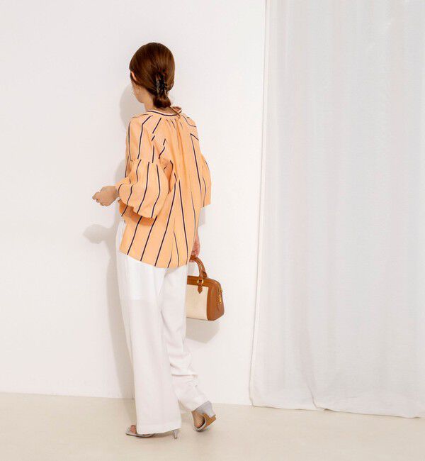 NOLLEY'S「ウォッシャブルドビーストライプブラウス」|シャツ・ブラウス|