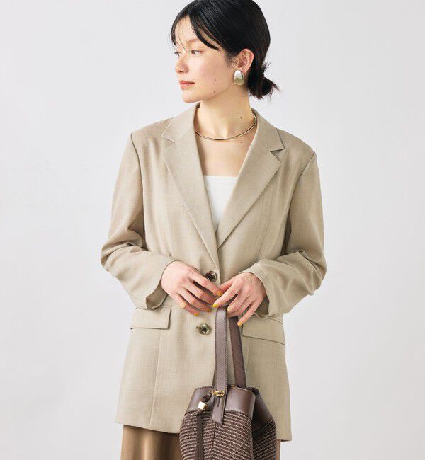 NOLLEY'S sophi「《セットアップ対応》ウォッシャブルリネンライクシアーボイルジャケット」|テーラードジャケット|