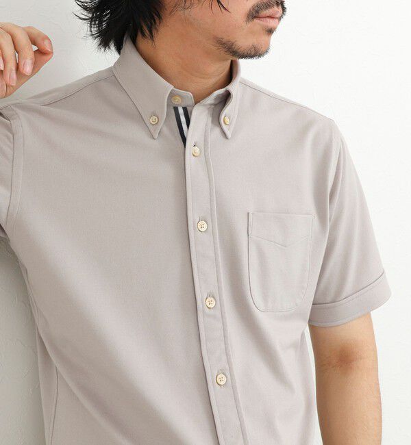 NOLLEY'S goodman「《ビジカジ対応》カノコテープBD SS 半袖ボタンダウンシャツ 26SS」|シャツ・ブラウス|ベージュ