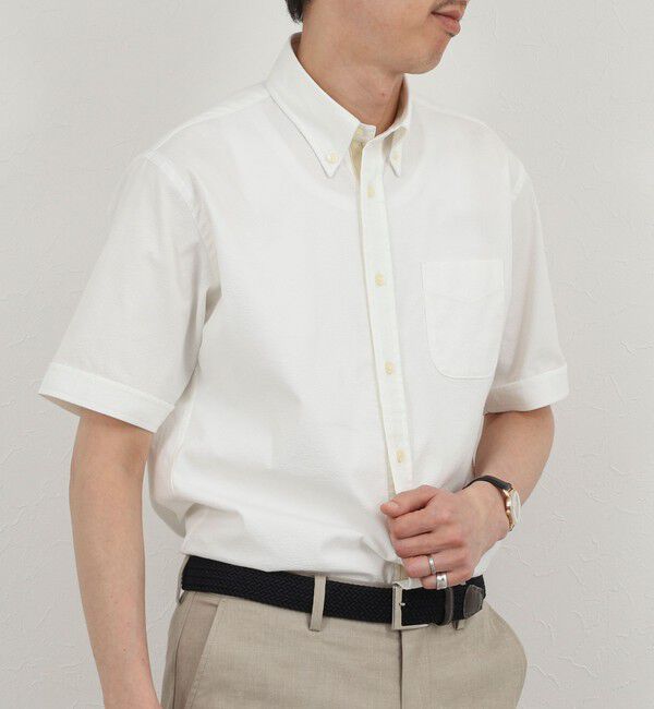 NOLLEY'S goodman「《ビジカジ対応》COOLMAX シアサッカーテープBD SS 半袖ボタンダウンシャツ 26SS」|シャツ・ブラウス|