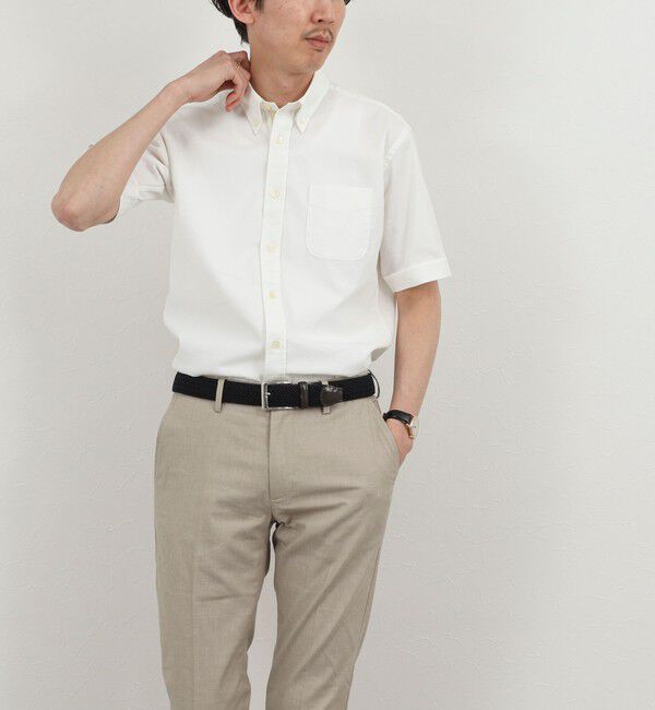 NOLLEY'S goodman「《ビジカジ対応》COOLMAX シアサッカーテープBD SS 半袖ボタンダウンシャツ 26SS」|シャツ・ブラウス|