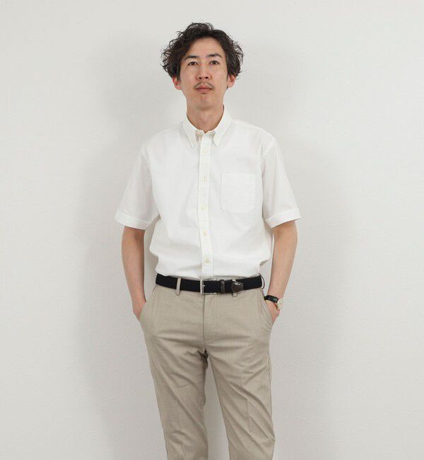 NOLLEY'S goodman「《ビジカジ対応》COOLMAX シアサッカーテープBD SS 半袖ボタンダウンシャツ 26SS」|シャツ・ブラウス|