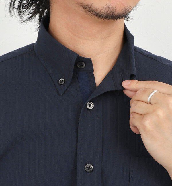 NOLLEY'S goodman「《ビジカジ対応》COOLMAX シアサッカーテープBD SS 半袖ボタンダウンシャツ 26SS」|シャツ・ブラウス|