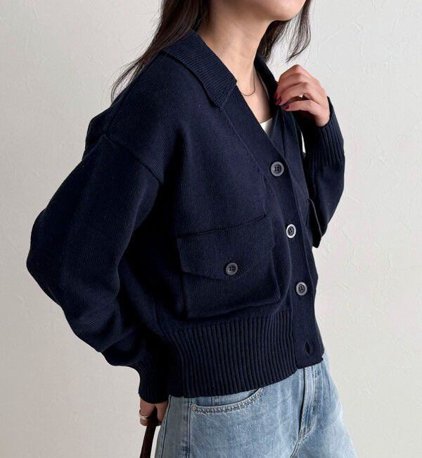 fredy emue「コットン衿付きVネックカーディガン」|カーディガン|