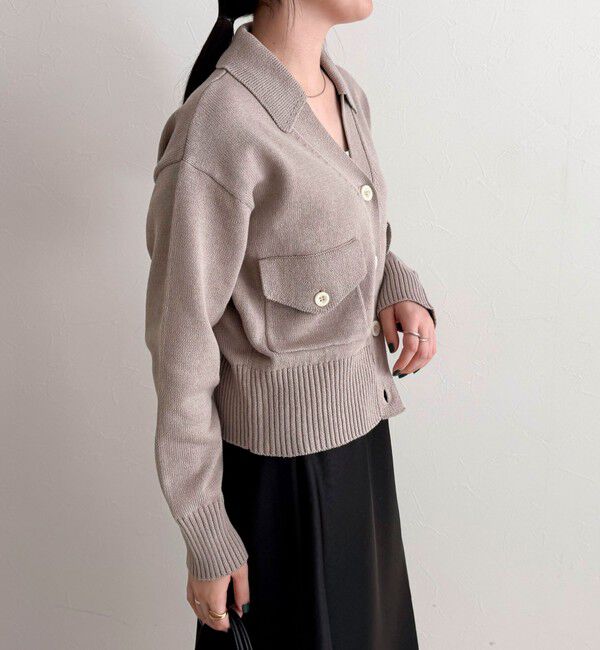 fredy emue「コットン衿付きVネックカーディガン」|カーディガン|