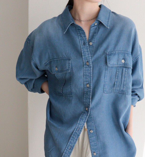 fredy emue「とろみデニムオーバーシャツ」|シャツ・ブラウス|