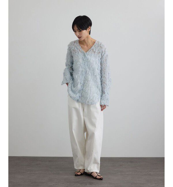 SALON adam et rope'「モチーフカットジャガードブラウス」|シャツ・ブラウス|