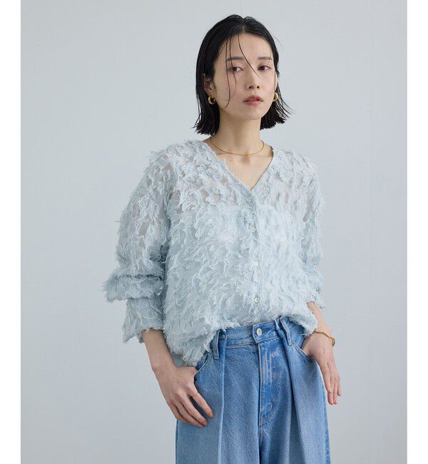 SALON adam et rope'「モチーフカットジャガードブラウス」|シャツ・ブラウス|