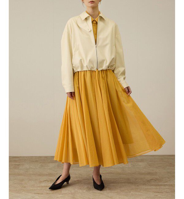 ROPE「コットンオーガンジーシアーボリュームスカート/イージーケア」|スカート|