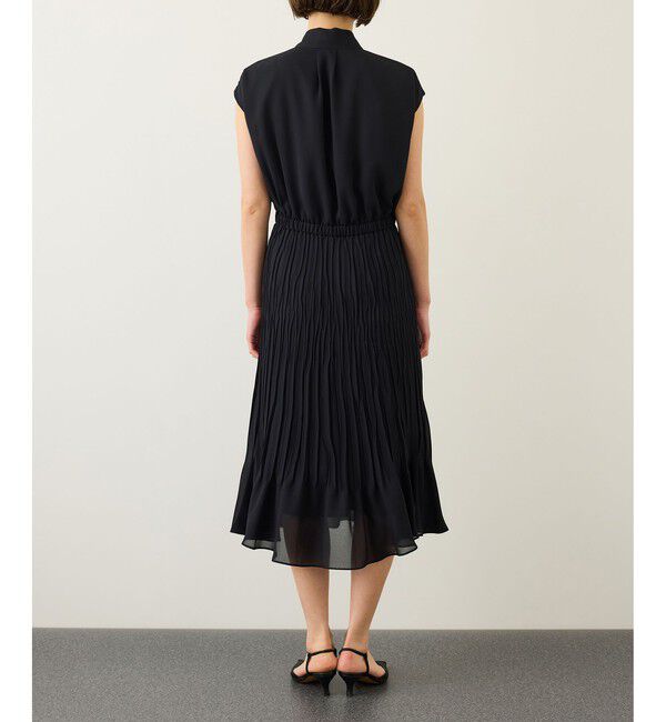 ROPE「ジョーゼットフレンチスリーブプリーツワンピース/26SS」|ワンピース|