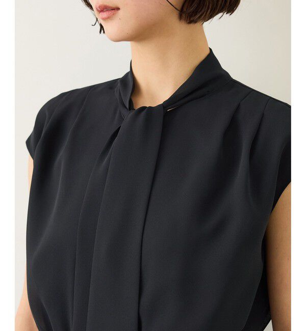 ROPE「ジョーゼットフレンチスリーブプリーツワンピース/26SS」|ワンピース|