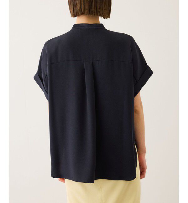 ROPE「ライトトリアセバックサテンフラップブラウス/イージーケア・セットアップ対応」|シャツ・ブラウス|