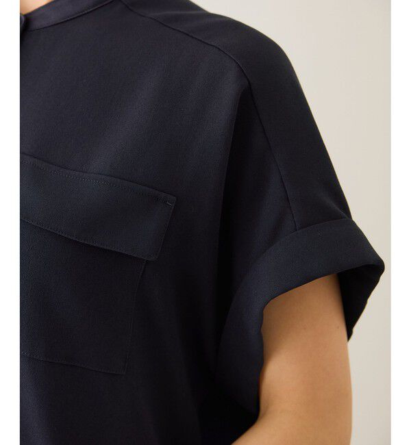 ROPE「ライトトリアセバックサテンフラップブラウス/イージーケア・セットアップ対応」|シャツ・ブラウス|