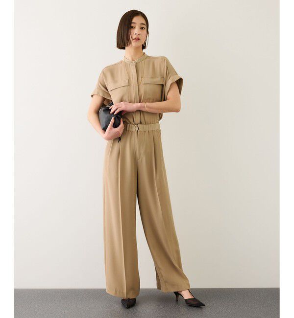 ROPE「ライトトリアセバックサテンフラップブラウス/イージーケア・セットアップ対応」|シャツ・ブラウス|