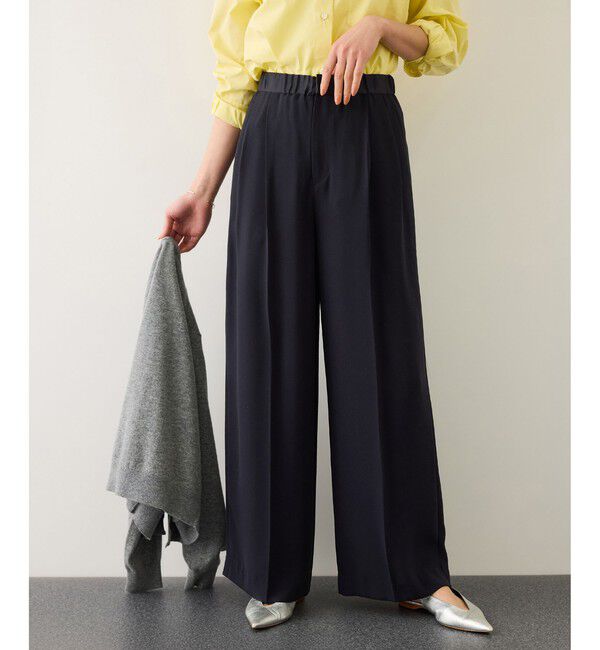 ROPE「ライトトリアセイージーワイドパンツ/イージーケア・セットアップ対応」|チノ|