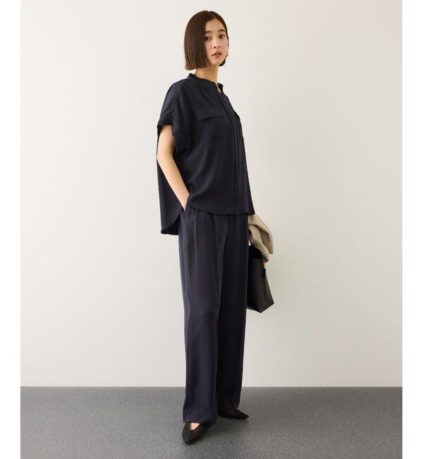 ROPE「ライトトリアセイージーワイドパンツ/イージーケア・セットアップ対応」|チノ|