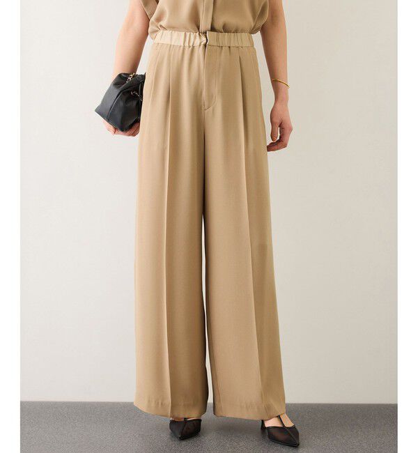 ROPE「ライトトリアセイージーワイドパンツ/イージーケア・セットアップ対応」|チノ|