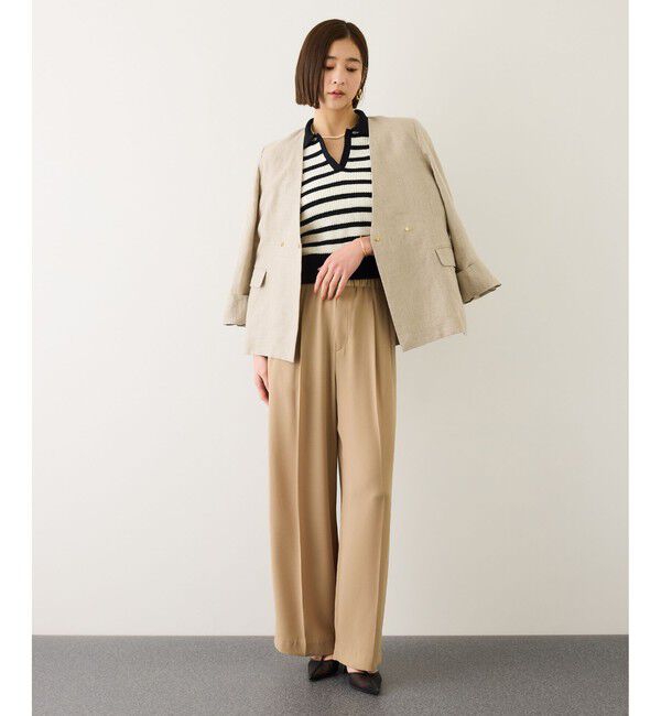 ROPE「ライトトリアセイージーワイドパンツ/イージーケア・セットアップ対応」|チノ|