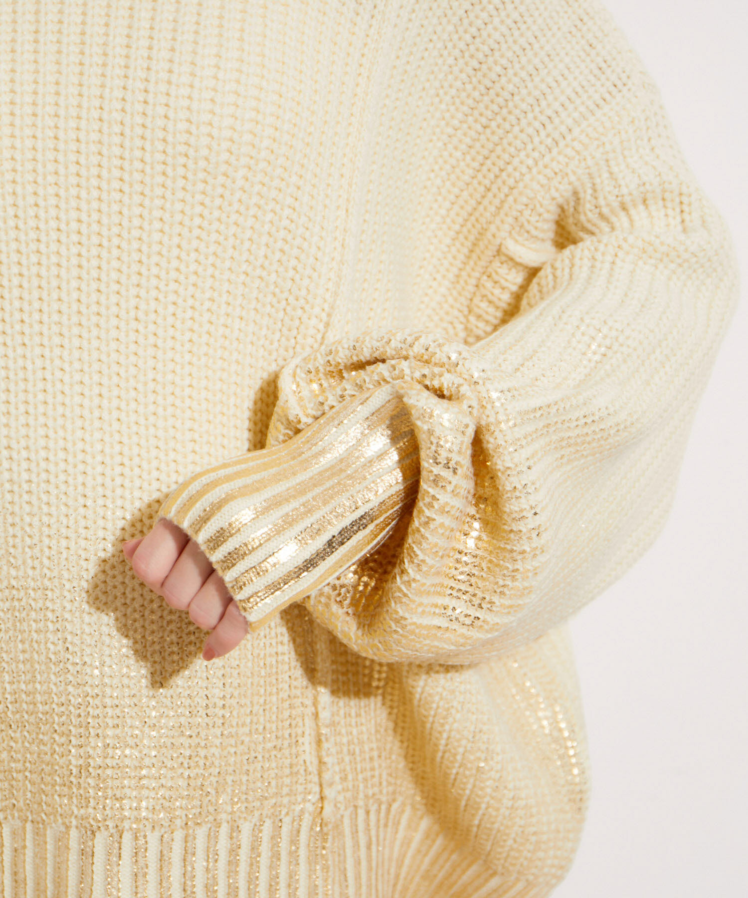 VIS「サイドカット箔ニットプルオーバー」|ニット・セーター|