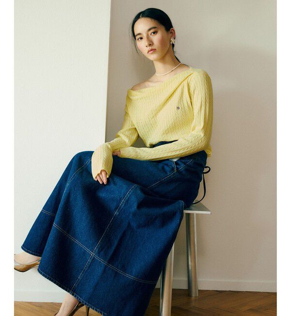 VIS「【POLO BCS】VIS別注ケーブルドレープトップス」|ニット・セーター|