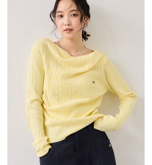 VIS「【POLO BCS】VIS別注ケーブルドレープトップス」|ニット・セーター|