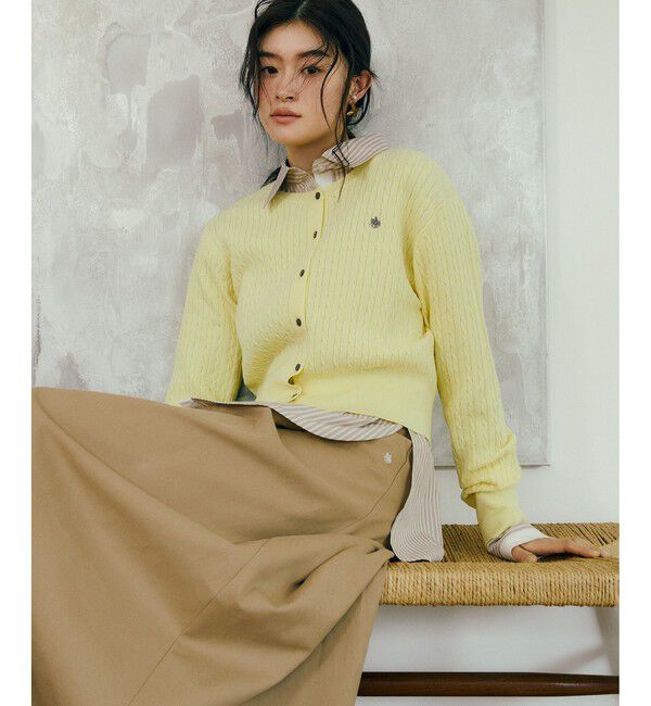 VIS「【POLO BCS】VIS別注ミニケーブルノーカラーカーディガン」|カーディガン|