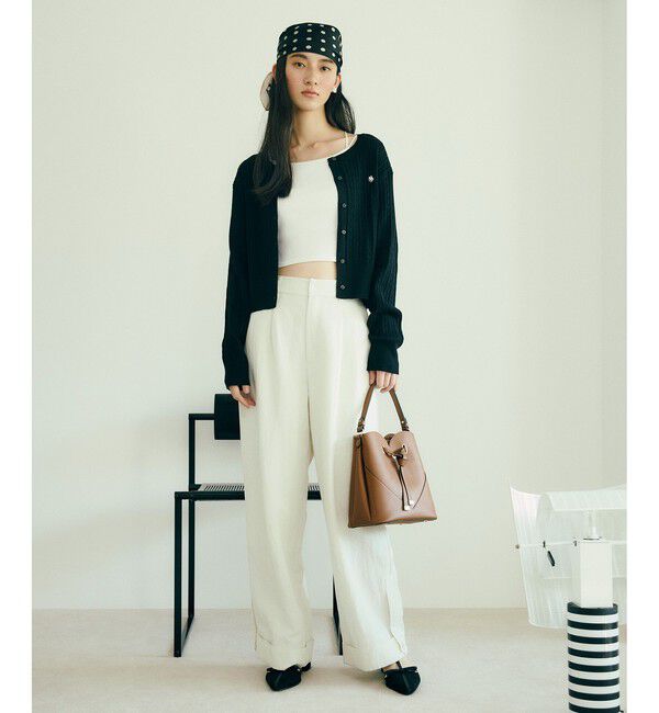 VIS「【POLO BCS】VIS別注ミニケーブルノーカラーカーディガン」|カーディガン|