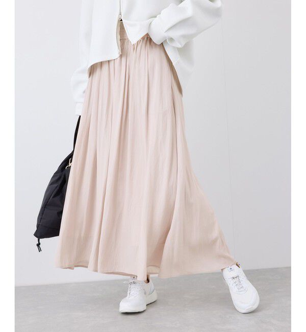 Rope&rsquo;Picnic「イージースカーチョ/UVカット・洗濯機OK」|チノ|ピンク