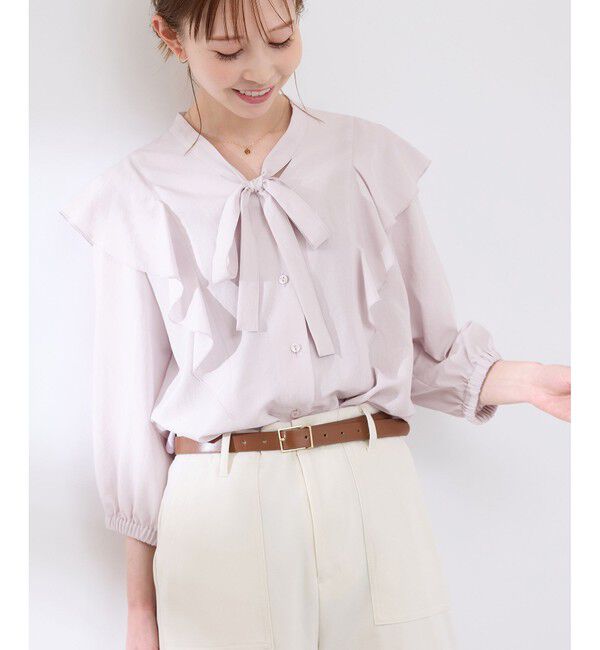 Rope&rsquo;Picnic「ラッフルリボンデザインシャツ」|シャツ・ブラウス|
