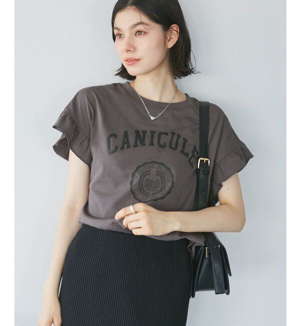 Rope&rsquo;Picnic「袖フリルカレッジロゴTシャツ」|Tシャツ・カットソー|