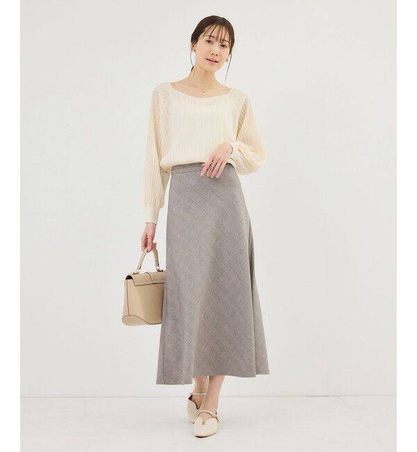 Rope&rsquo;Picnic「メランジドビーチェックスカート/セットアップ対応・防シワ・接触冷感」|スカート|