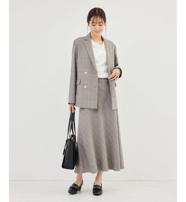 Rope&rsquo;Picnic「メランジドビーチェックスカート/セットアップ対応・防シワ・接触冷感」|スカート|