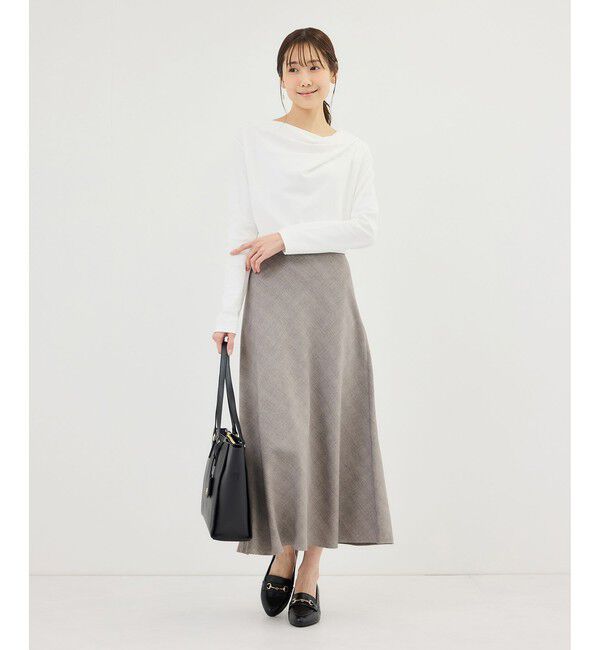 Rope&rsquo;Picnic「メランジドビーチェックスカート/セットアップ対応・防シワ・接触冷感」|スカート|