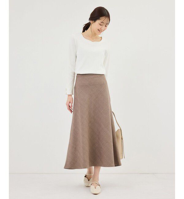 Rope&rsquo;Picnic「メランジドビーチェックスカート/セットアップ対応・防シワ・接触冷感」|スカート|