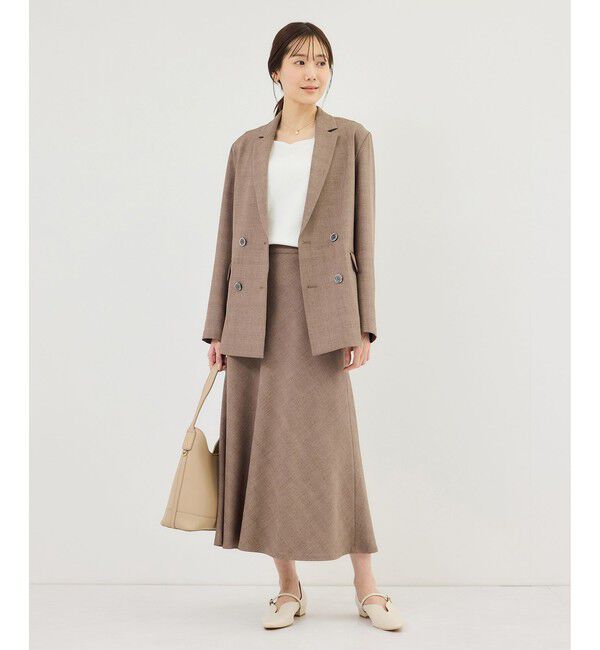 Rope&rsquo;Picnic「メランジドビーチェックスカート/セットアップ対応・防シワ・接触冷感」|スカート|